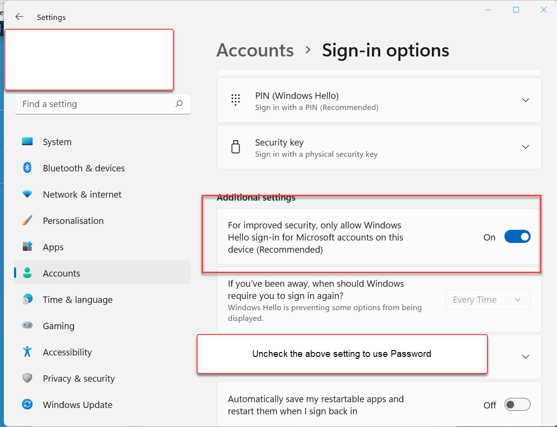 Enable Passwords